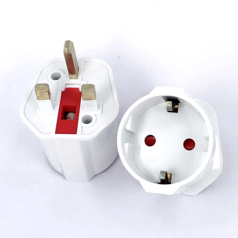European 2 Pin to UK 3 Pin Plug Adaptor Euro EU Travel Mains Adapter