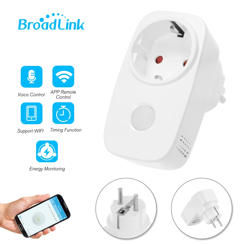

Smart WiFi Socket Power Plug Outlet Smart Phone APP Wireless Controls Timing Function Voice Control Compatible with Google Home