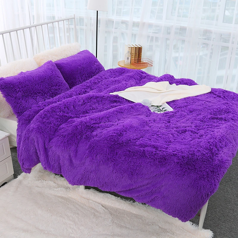 Dark Purple XC USHIO размера плюс длинное мохнатое меховое искусственное Коралловое одеяло теплое уютное пушистое покрывало для дивана s покрывало плюшевое покрывало 200x230 см - Цвет: Dark Purple