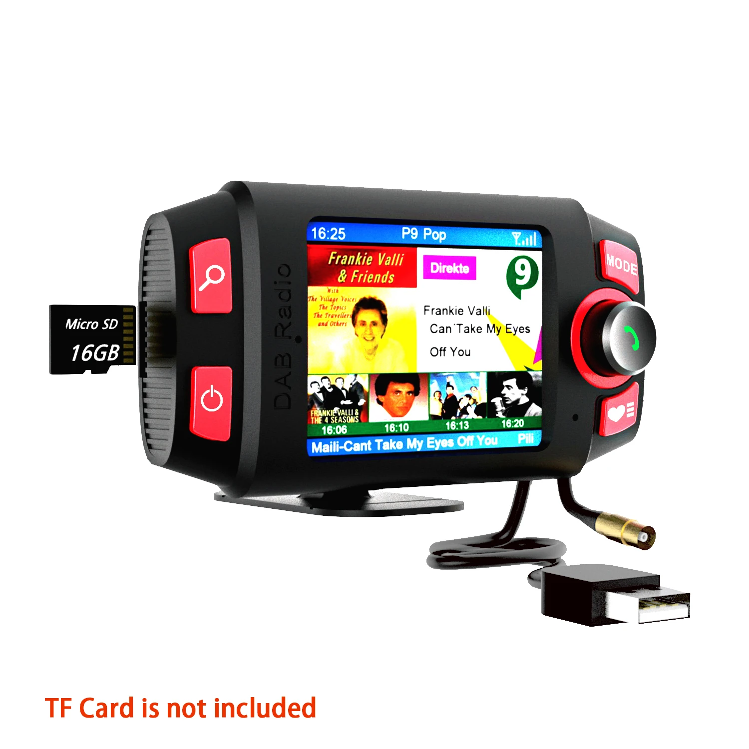 Car DAB/DAB+FM Radio Adapter 2.4''LCD BT FM Transmitter Handsfree Call