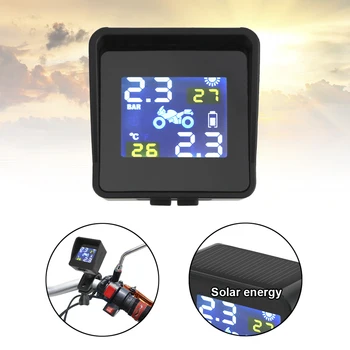 

LEEPEE Motorcycle TPMS USB Solar Charging Moto Tire Pressure Tyre Temperature Monitoring Alarm System LCD Display