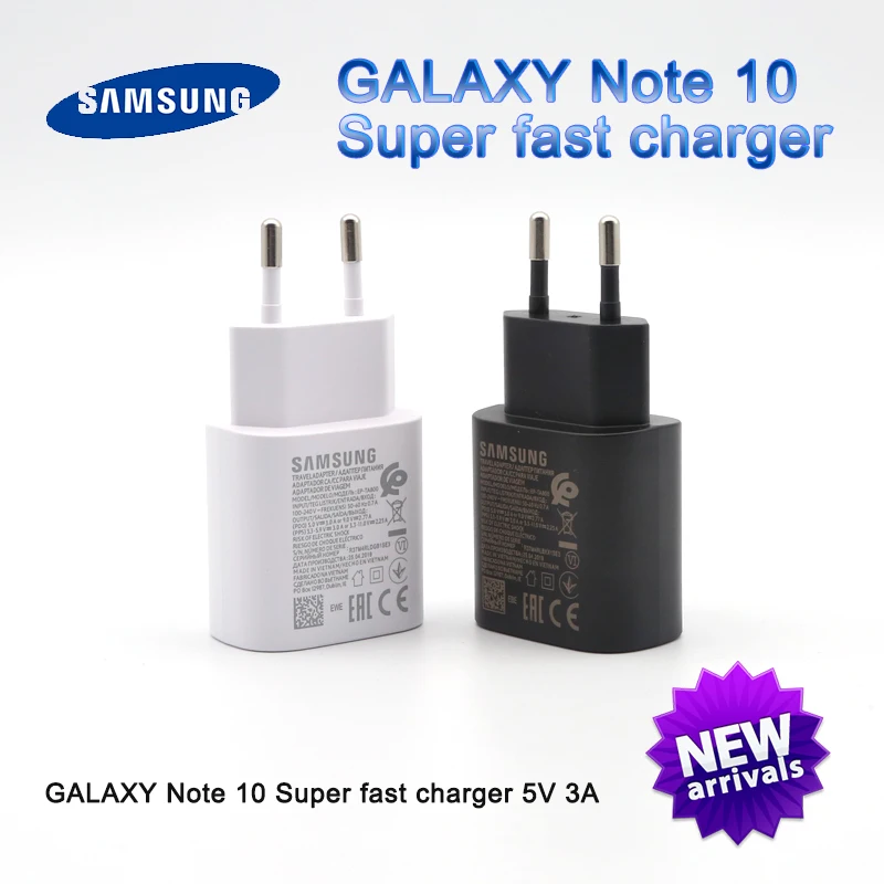 

Samsung note10 Phone Charger 25W Type-c EU Super Fast Charging power adapter for Galaxy note 10 Plus 5G a90 A80 A70 A60 S10 S9