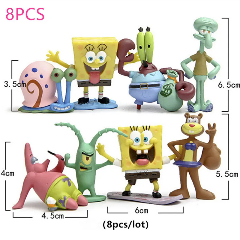 6/8 шт. с изображениями мультипликационных персонажей спанчбоб плюшевый игрушечный Патрик Стар& Squidward Щупальца& Eugen& Шелдон и серый мягкие милые куклы для детей Подарки