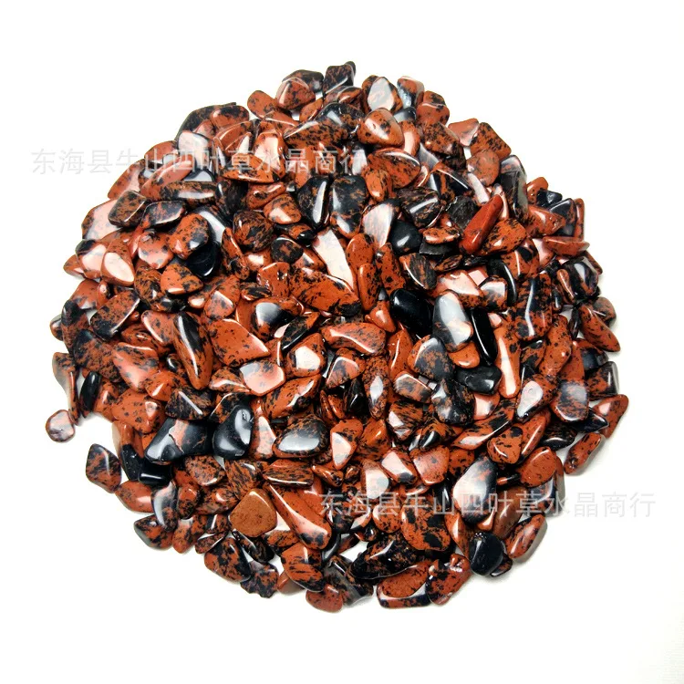 

Natural Red Obsidian Gravel Wholesale Red Dot Obsidian Scrap Buddhist Offering Feng Shui Fish Tank Degaussing Stone