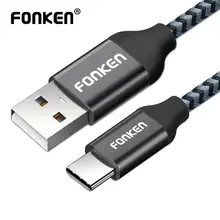 FONKEN-Cable USB Tipo C de 3m, 2m, 1m, carga rápida, para teléfono móvil, cargador rápido Tipo C, Android
