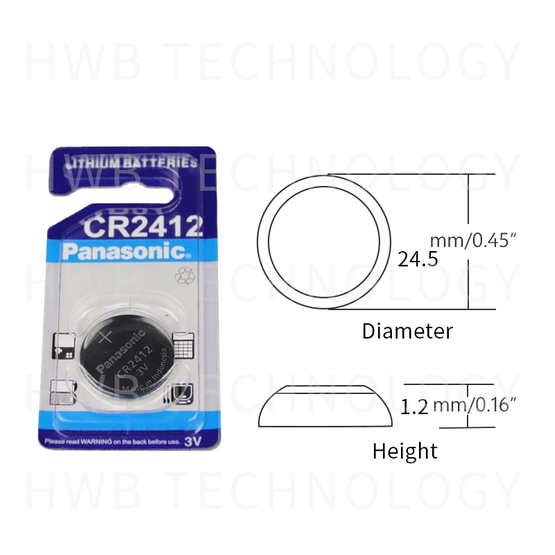 5 шт./лот 100% оригинальный новый литиевый аккумулятор для Panasonic CR2412 3 в брелок