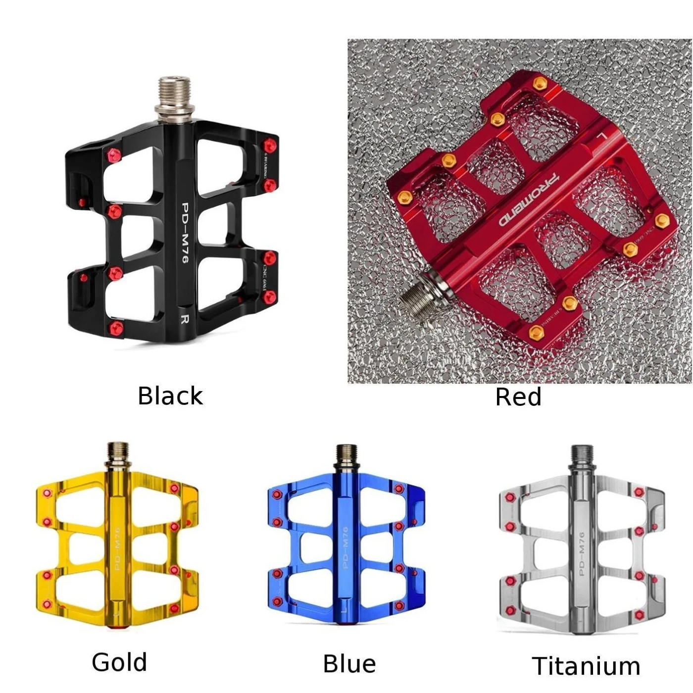 3-Sealed Bearings Bicycle Pedals Lightweight Polishing Aluminium Alloy