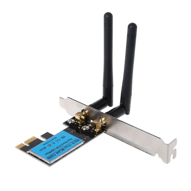 PCI-E 1200Mbps Wireless Network Card 2.4GHz/5GHZ Dual Band PCI Express WIFI WLAN Card Adapter with Antennas for PC Computer C26