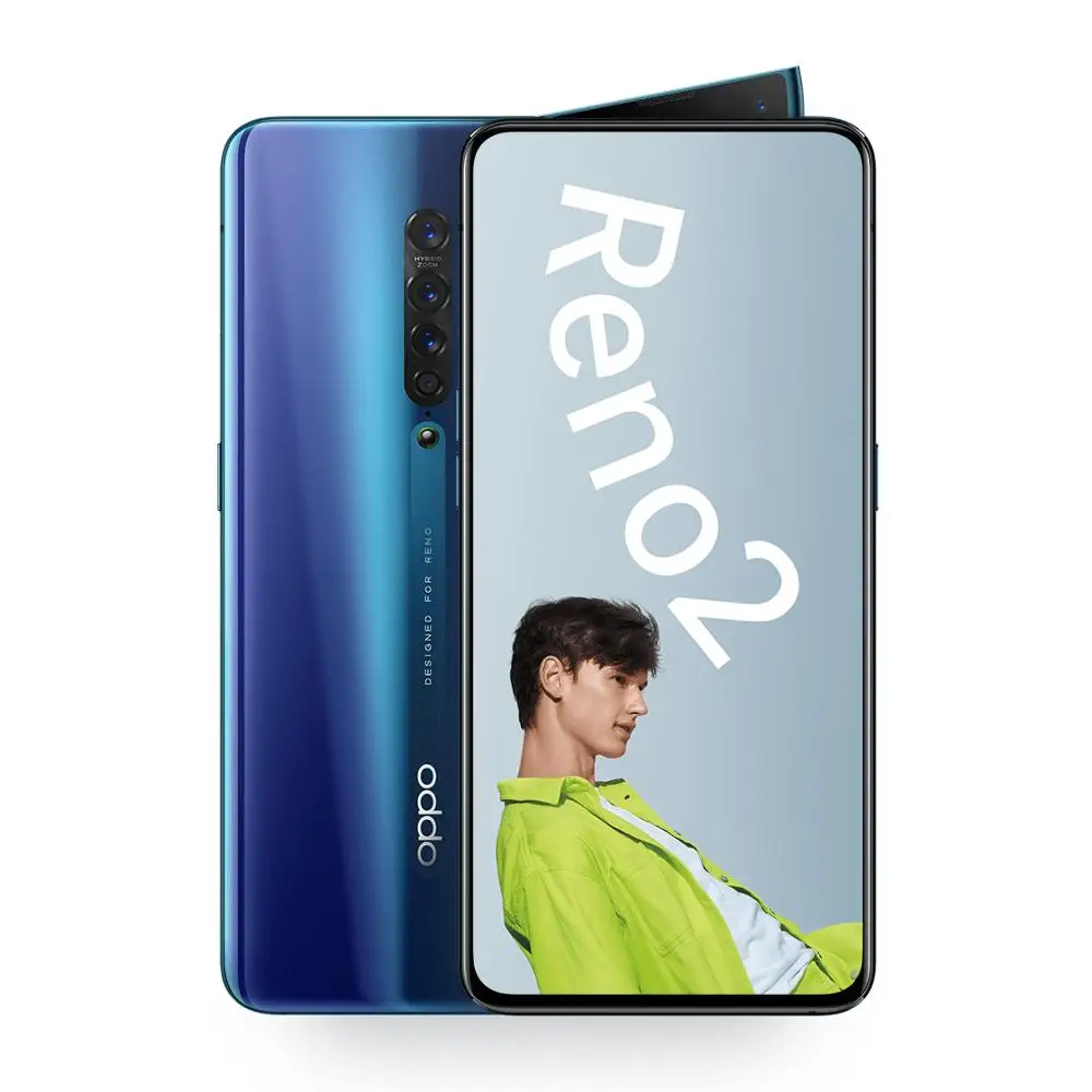 Bright blue OPPO Reno 2 8GB 128GB NFC OTA Поддержка Обновления глобальной ПЗУ Goolge Play 48MP 13MP 8MP 2MP 4 камеры 2400x1080P телефон Snapdragon 730 - Цвет: Bright blue