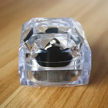 

Fashion Delicate Earrings Ring Storage Box Transparent Acrylic Blocked Ornaments Case Wedding Rings Jewelry Boxes FEA889