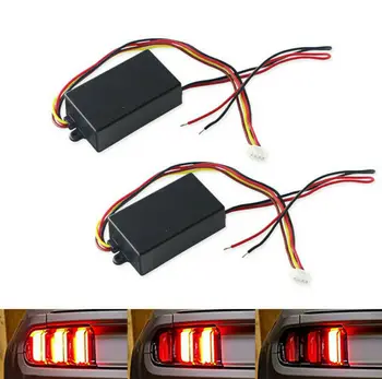 

Pair 12V 3-Step Car Turn Signal Light Sequential Chase Flash Flowing Dynamic Module Boxes