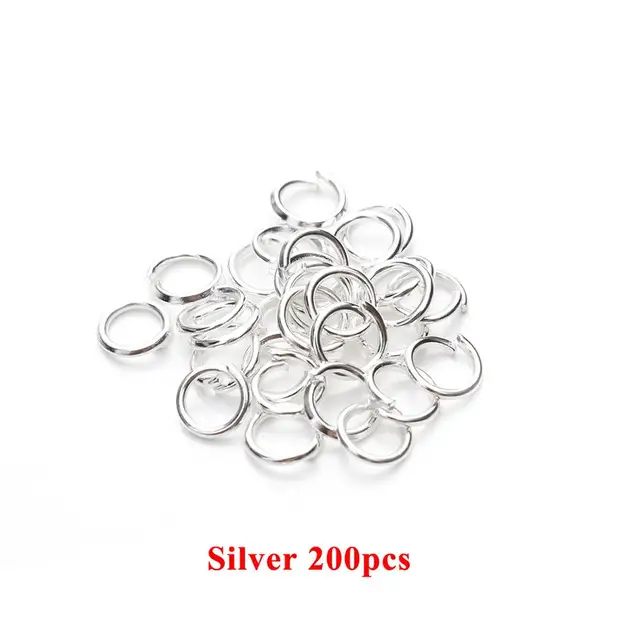 100-200pcs DIY Jewelry Findings Open Single Loops Jump Rings Split Ring for jewelry making Open Jump Rings Connectors Wholesale Silver