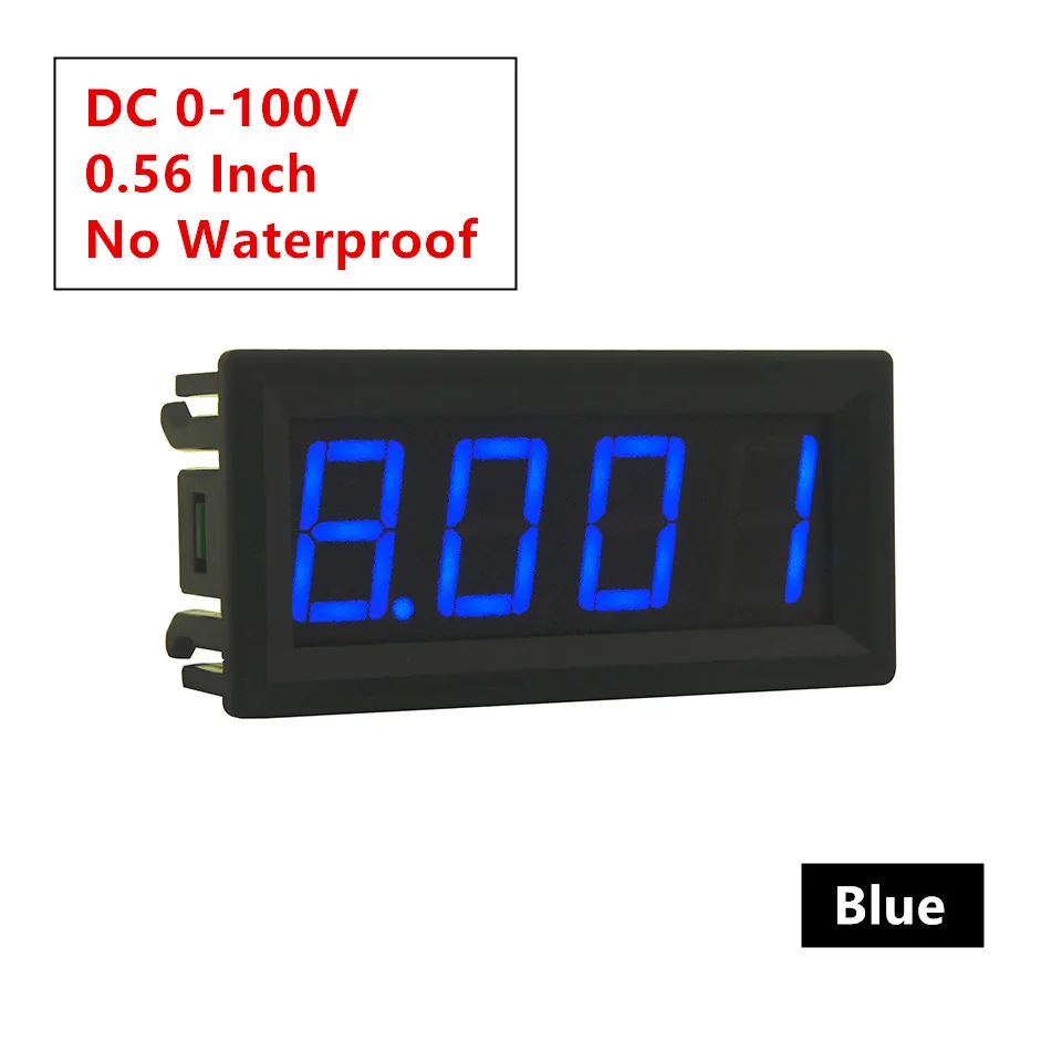Blue 0-100V DC 3-18 в IPX6 Водонепроницаемый Цифровой вольтметр для автомобиля мотоцикла 12 В 0,56 дюймов светодиодный дисплей Вольт-монитор панель Измеритель Напряжения Тестер - Цвет: Blue 0-100V