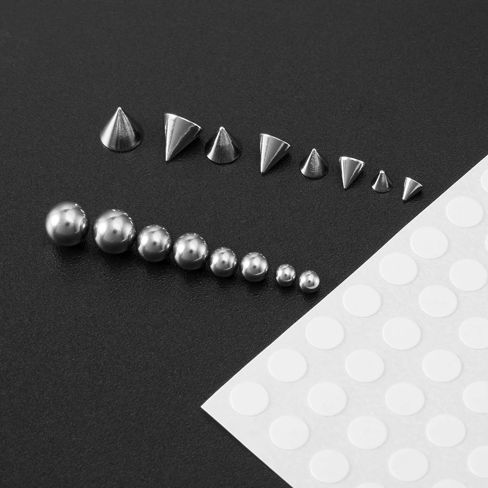 Piercing Jewelry Sticker Fake Belly Eyebrow Lip Piercing Stud Non Piercied Earring Stud Set Fake Nose Ring Piercing Dermal Anchor