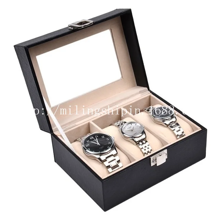 

Top Grade 3 PU Leather Watch Box Storage Display Jewlery Box Craft Gift Packaging Box