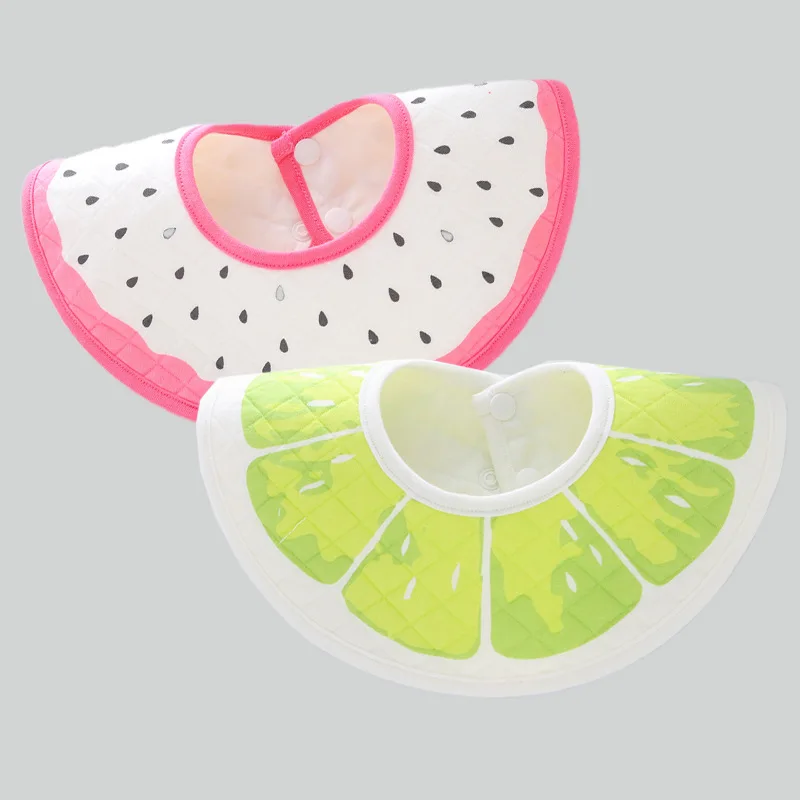 2Pcs Cute Cartoon Printing Baby Drooling Waterproof Bibs Autumn Winter Cotton Round Baby Bib Saliva Towel Kids Things For Babies (5)