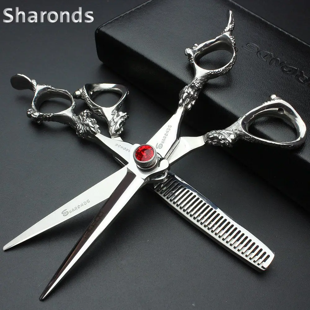 Sharonds 6 polegada supriminos loja de Высокое качество tesoura corte cabelo do барбекю инструмент для