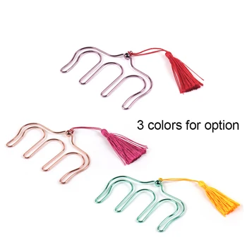 

Metal Music Book Clip Bookmark Page Holder Paper Clip with Decorative Tassel