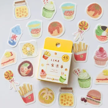 

45 pcs/Box Summer Style Delicious Food Decorative Stickers DIY Phone Hand Account Diary Sticker