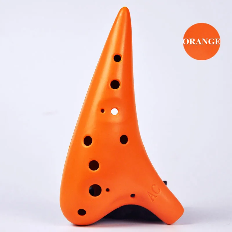 12 отверстий пластиковая Смола окарина флейта Alto C Ключ анти-сломанный детский музыкальный инструмент с музыкальным счетом для начинающих - Цвет: Orange