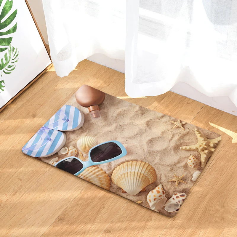 

Table Chair Floor Mat Beach Printed Kitchen Rug Welcome Doormat Balcony Living Room Rug Bedroom Carpet Bedside Rugs