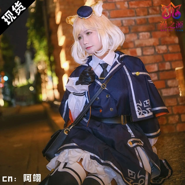 Mousse cos Arknights anime man woman cosplay High-quality fashion costume  full set Dress + shirt + skirt + cape + tie + socks - AliExpress