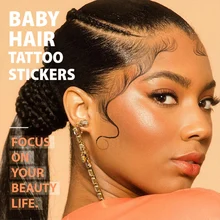 

18 Styles Hair Edge Tattoo Sticker Pony Tail Temporary Hair Bangs Stickers Waterproof and Sweatproof Hair DIY Stickers dropship
