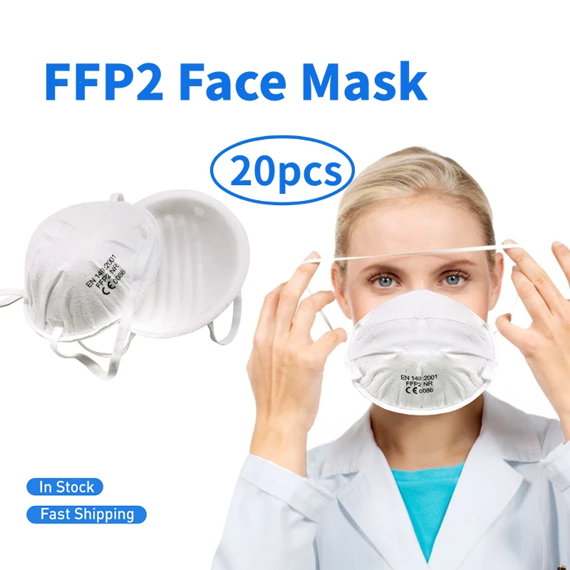 

20PCS FFP2 Mask Filter 99% Filtration Anti Influenza flu Infection Bacteria Breathing Mask Protective Face Mouth Safety Masks