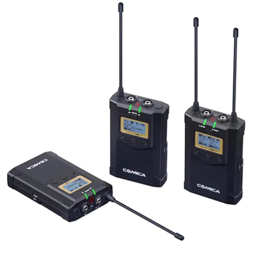 

GloryStar COMICA CVM-WM100 PLUS 48-frequency Dual-Channel Output Real-Time Monitoring Wireless One-To-Two Microphone