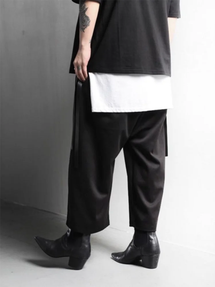 Men's Beat Pants Spring And Autumn New Hip Hop Street Rock Stage Style Retro Straight Loose Casual Large Size Wide Leg Pants