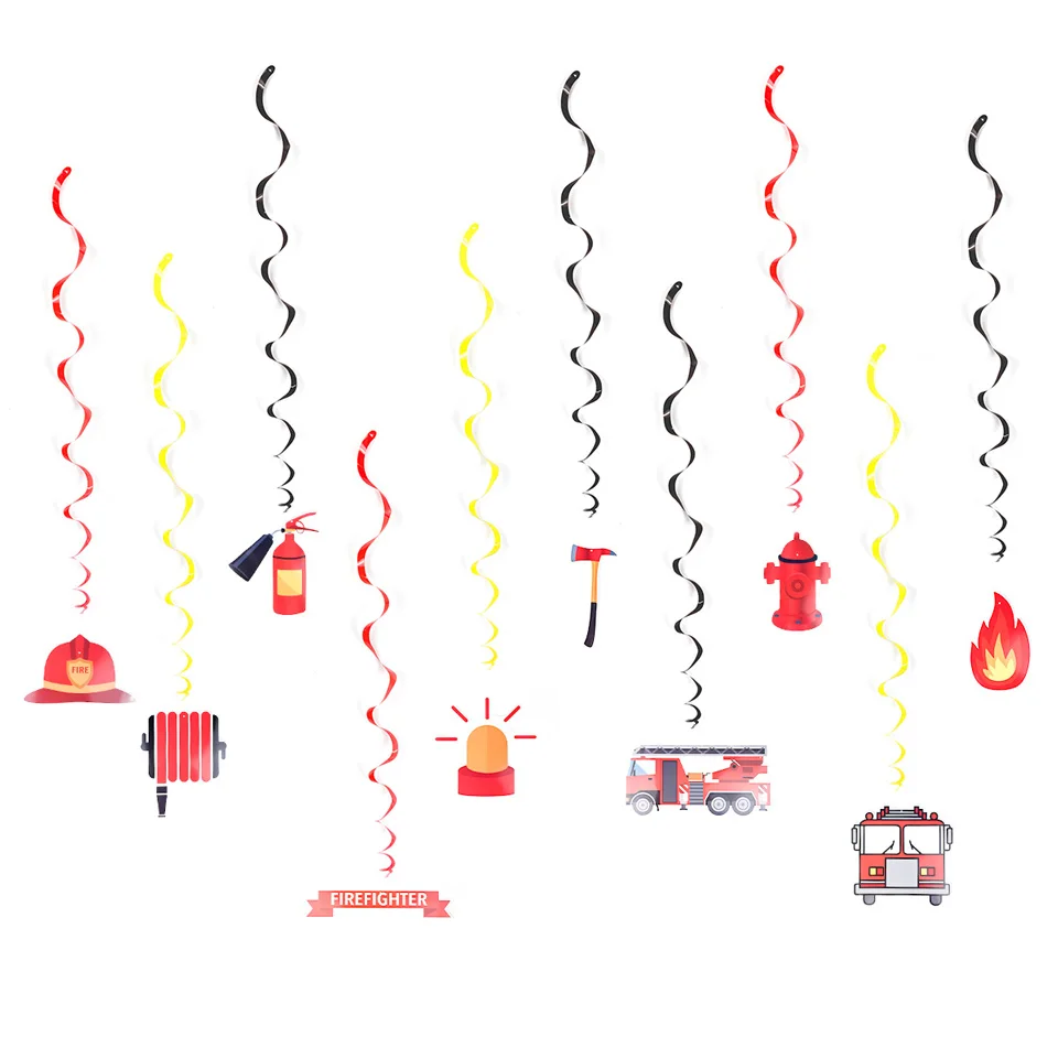 Nicro пожарный вечерние украшения DIY спиральный орнамент Swirl украшения пожарные принадлежности для тематической вечеринки день рождения детей# Tas26