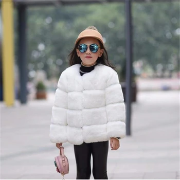 

MudiPanda Girls Fur Jacket for Children Tops Clothes 2020 New Baby Kids Jackets Warm Thicken Coat Solid Color Faux Fur Outerwear