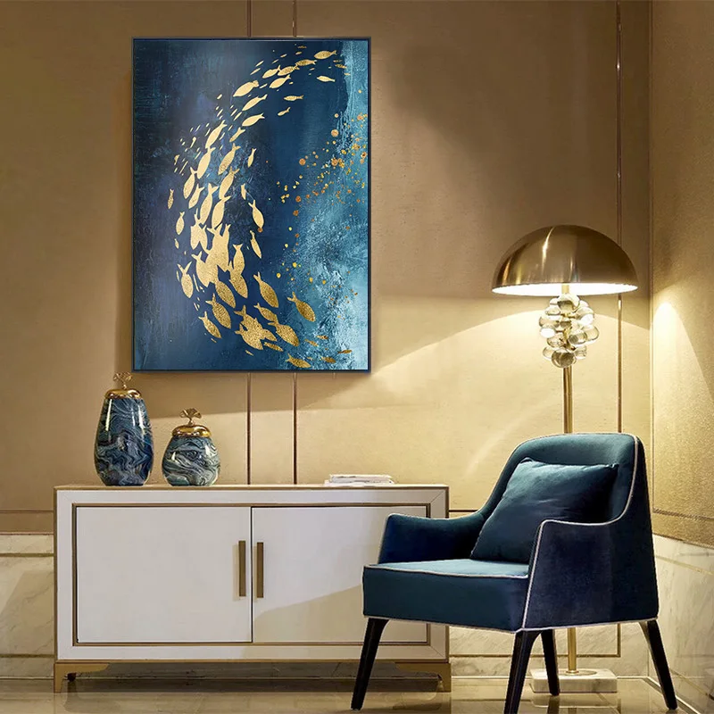 Modern-Abstract-Nordic-Style-Wall-Art-Canvas-Painting-Golden-Fish-Blue-Sea-Poster-Home-Decoration-Wall (3)