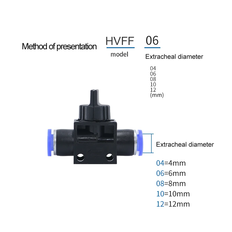 HVFF 4 мм 6 мм 8 мм 10 мм 12 мм пневматические компоненты прямой, вручную открыть соединение потока клапан, переключатель газа