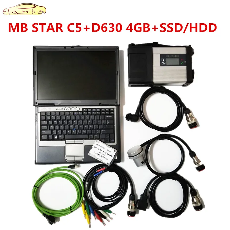 MB STAR C5 sd подключения и D630 4GB ноутбук с,12 полным программным обеспечением HDD или SSD для Mb Star C5 автомобилей и грузовиков Mb Star C5