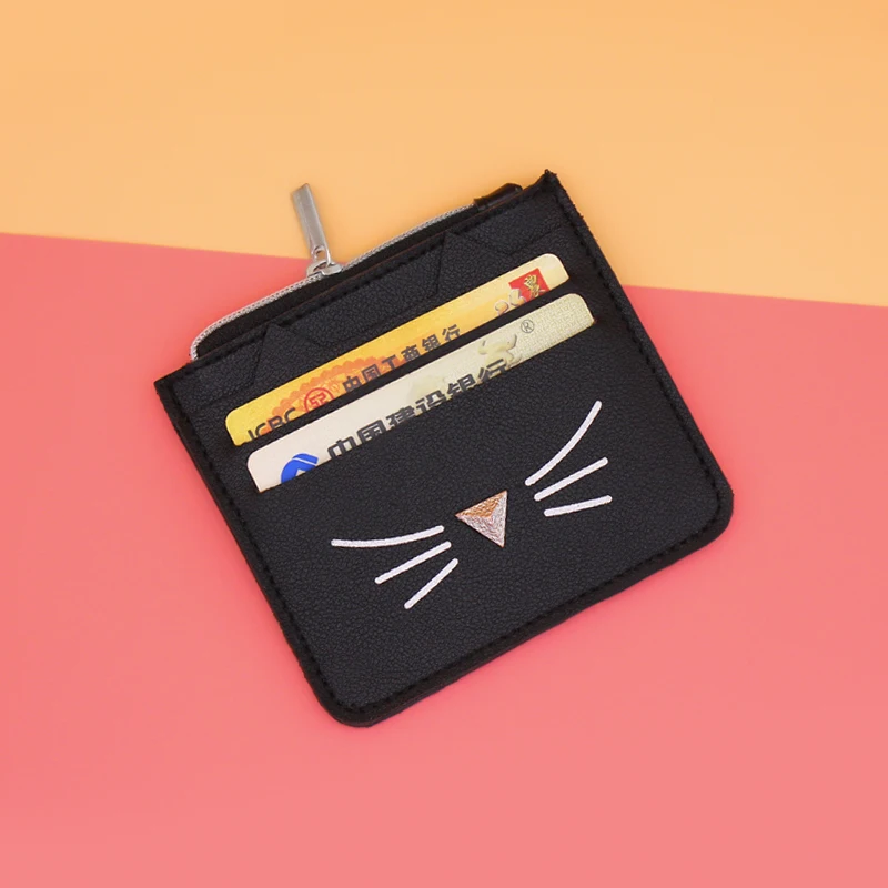 Милые серьги в Корейском стиле карточка с кошкой держатели дамы портмоне студенческие девушки набор для автобусной карты многофункциональный из искусственной кожи банк кредитные карты сумки