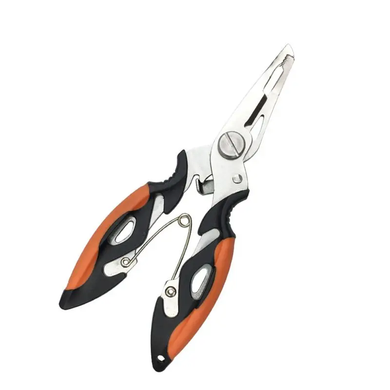 

2020 new Stainless Steel Lure Plier Curved Mouth Pliers Fishing Pliers Cut The Double Ring Hook Decoy 2-Color