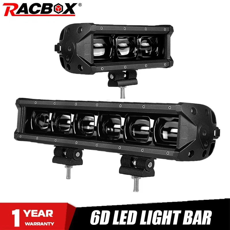 6D объектив Led бар 8 14 дюймов Однорядный светодиодный светильник для внедорожника