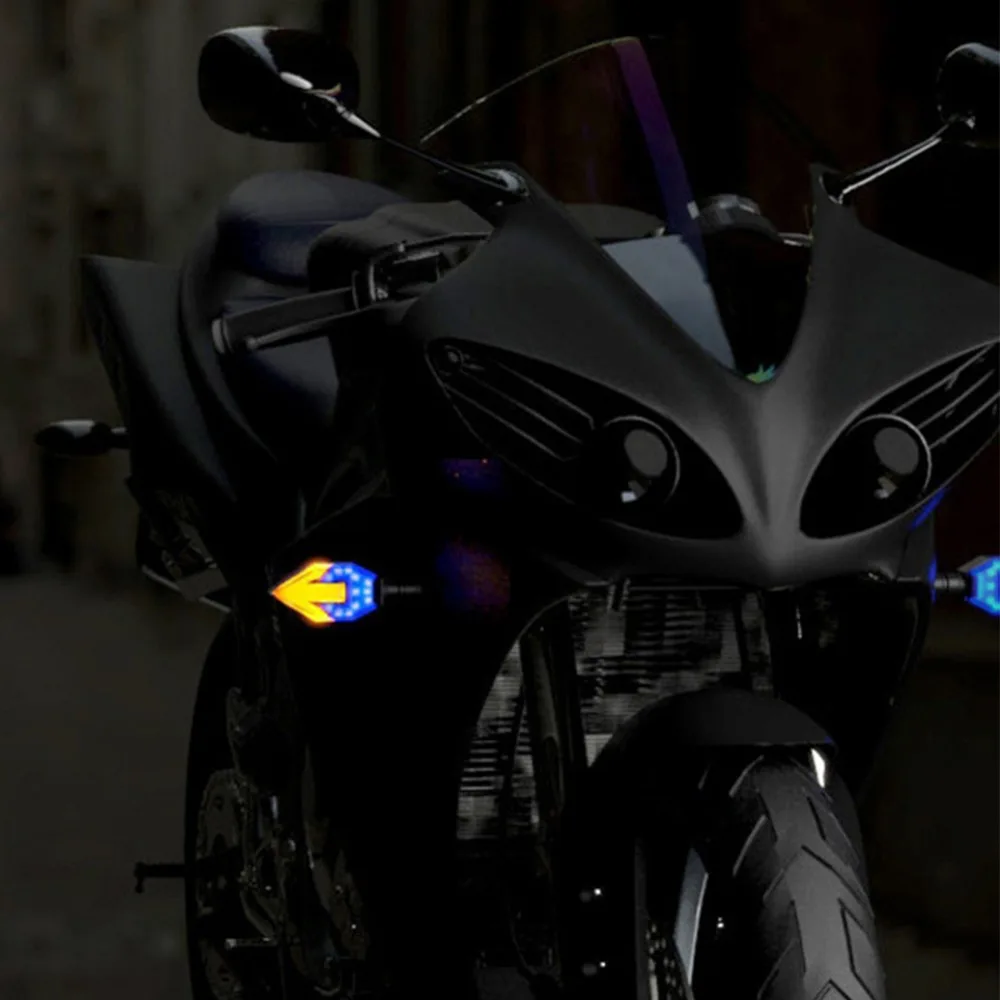 Пара clignotant moto светодиодный поворотник Янтарный красный синий ходовой сигнал поворота Стоп-сигнал для Suzuki Honda moto rcycle светодиодный направляющая лампа
