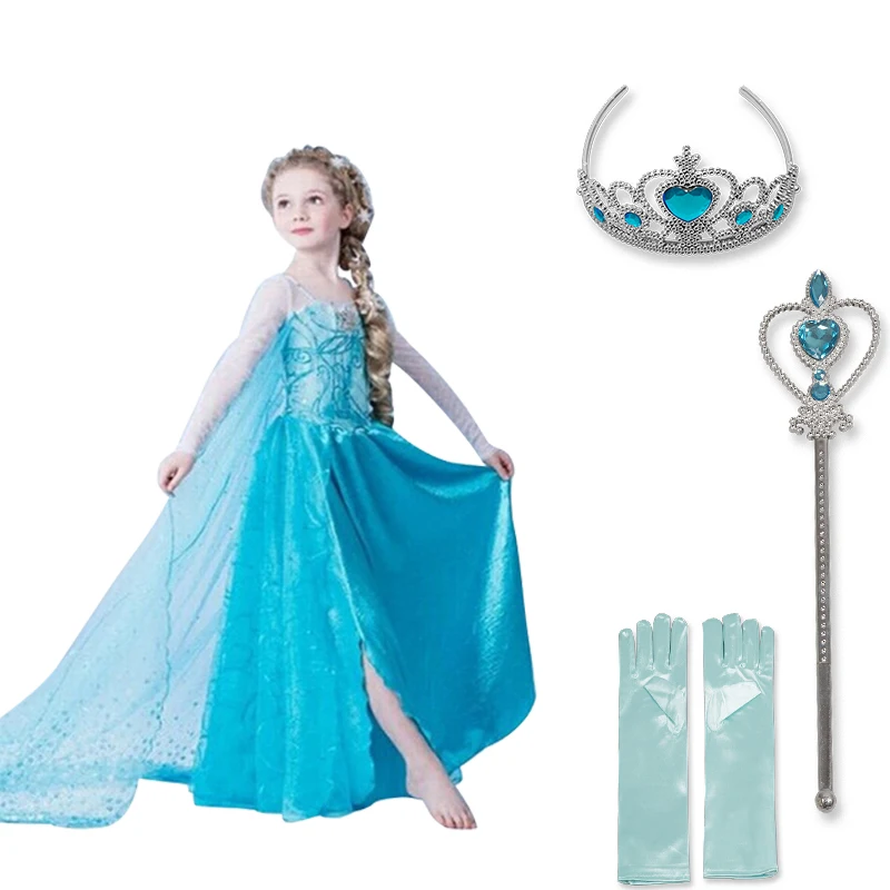 Платье принцессы Эльзы для костюмированной вечеринки; Детские платья для девочек; костюмы Анны и Эльзы для рождественской вечеринки; fantasia vestidos; Одежда для девочек