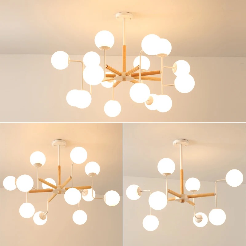 

Post-modern personality designer creative multi-glass ball pendant light nordic magic beans bubble molecules LED pendant lamp
