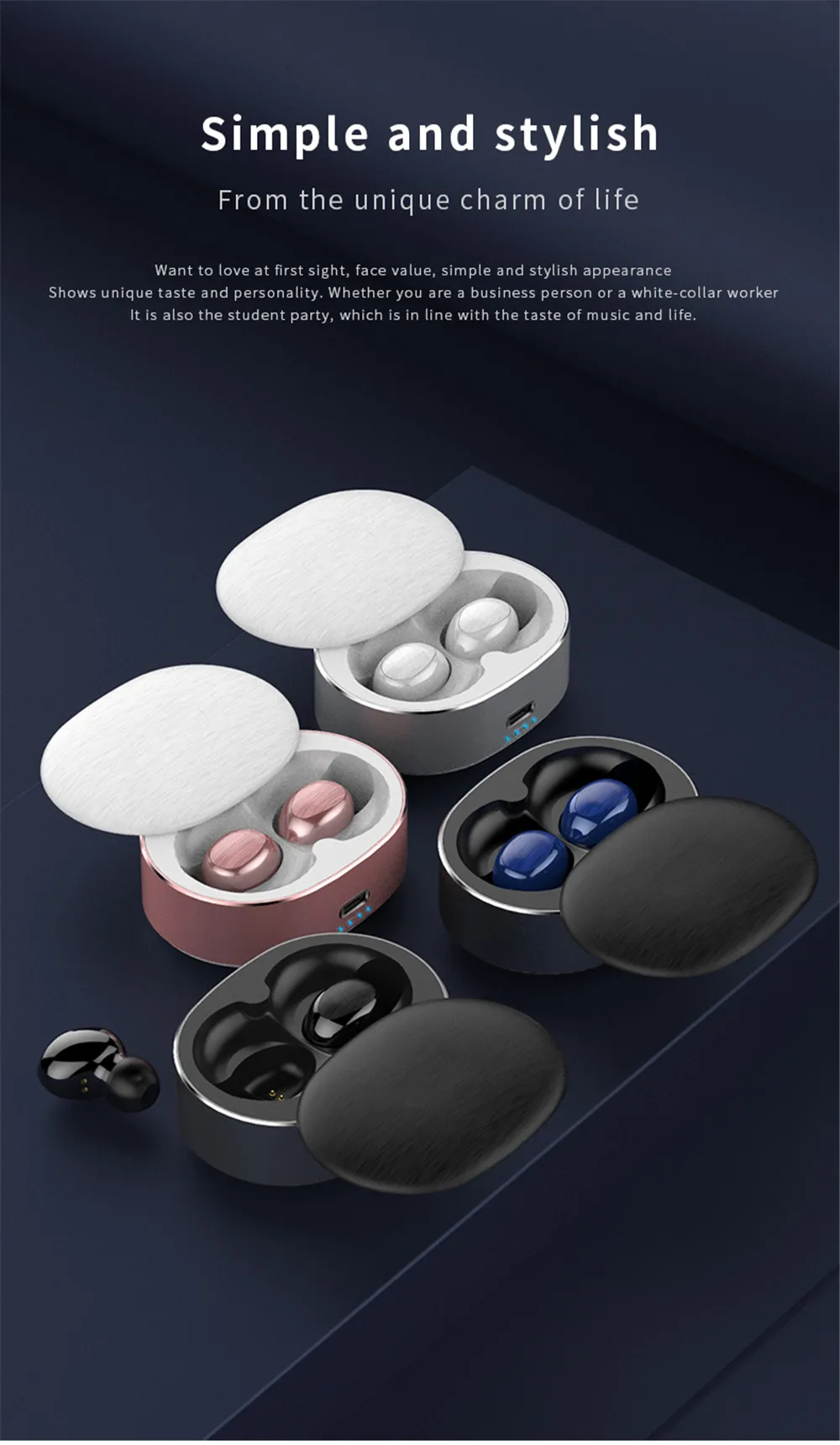 B20 TWS Mini Dual V5.0 Bluetooth Earphones True Wireless Headsets 3D Stereo Sound Earbuds Dual Microphone Charging box