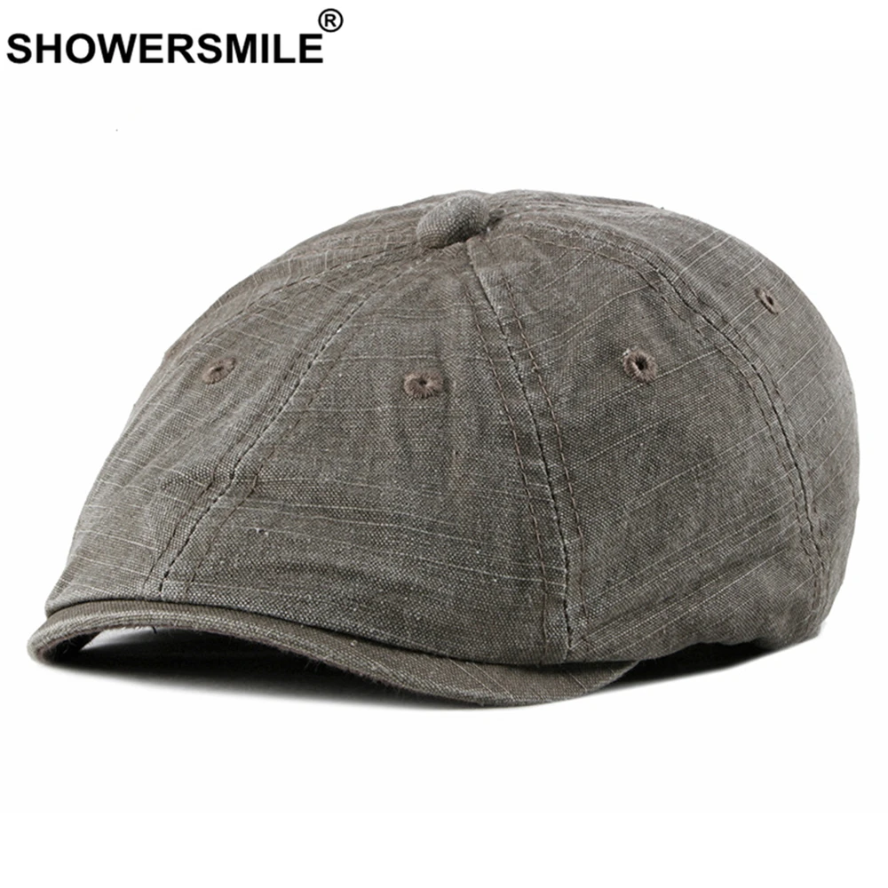 SHOWERSMILE хлопковая кепка газетчика британская винтажная плоская мужской берет