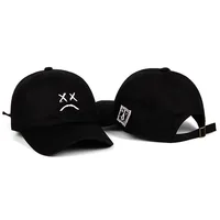 Fashion Lil Peep Baseball Caps Sad Face Pattern Dad Hat Hip Hop Cap Golf Women Men Embroidery Cotton Snapback Cap Sun Protection 2