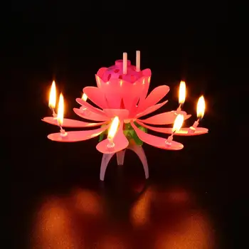 

Creative Colorful Numbers Lotus Musical Candle For Kids Birthday Party Supply