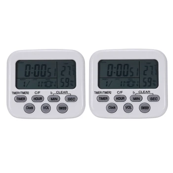 

SZS Hot Indoor Temperature and Humidity Meter, Kitchen Learning Timer Cooking Timer Small Clock Boiled Egg Countdown Thermometer