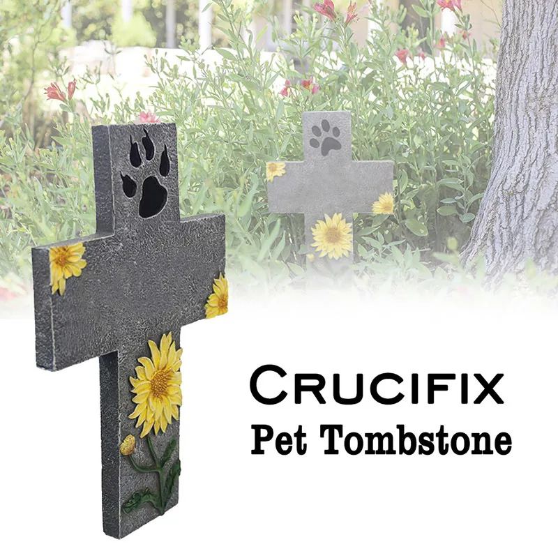 

New Pet Dog Picture Grave Memorials Stone Marker Plaque Sturdy Headstone for Indoor Outdoor NE