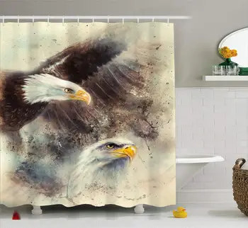 

Eagles Animal Prints Shower Curtain Adults Teens Boys Girls Bath Curtain Polyester Fabric Waterproof Bathroom Decor 72x72 Inches