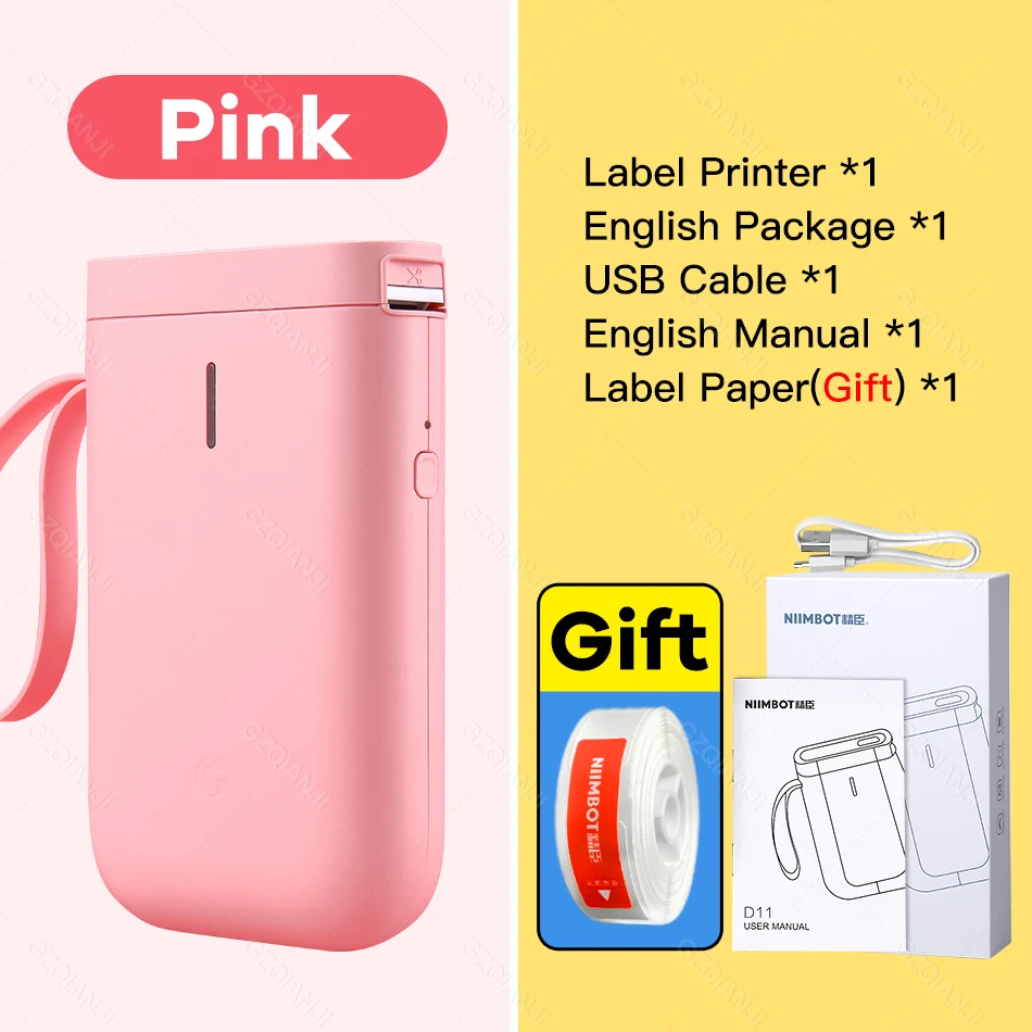 D11 Nirkabel Label Printer Portable Saku Label Printer Portabel Bt Thermal Label Printer Rumah Kantor Pencetakan Cepat Printer