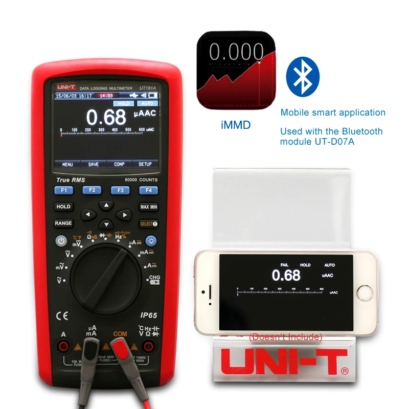 UNI-T UT181A True RMS Datalogging мультиметр Цифровой тестер регистрации данных интеллектуальное программное обеспечение функция захвата тренда IP65 водонепроницаемый